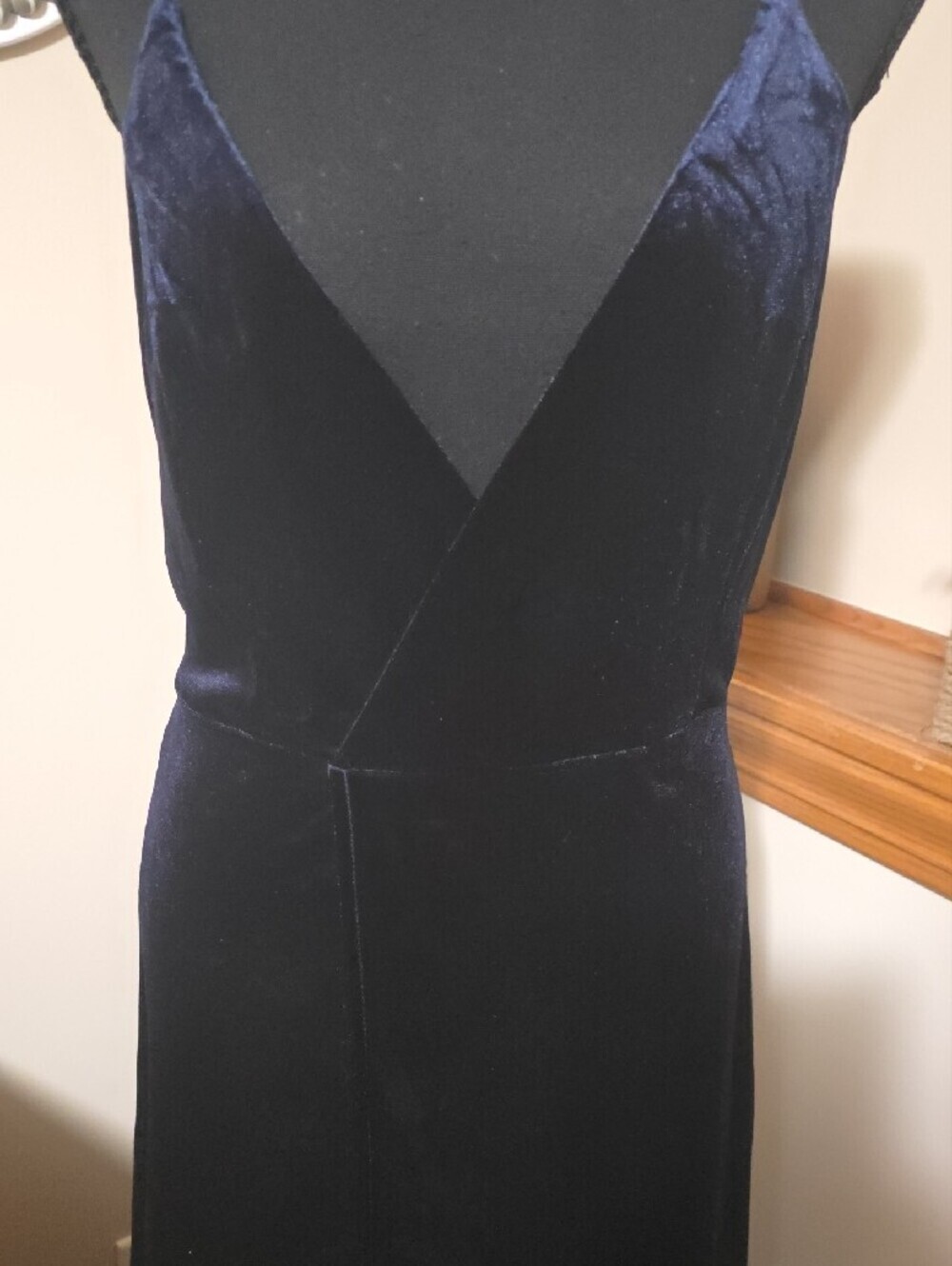Navy Velvet Spaghetti-Strap Maxi Dress - Picture 2 of 10